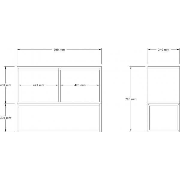 Guarda consoletafel 90 x 34 cm - Wit