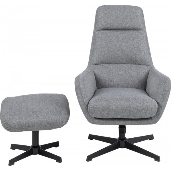 Fauteuil Trafford avec repose-pieds - Gris clair