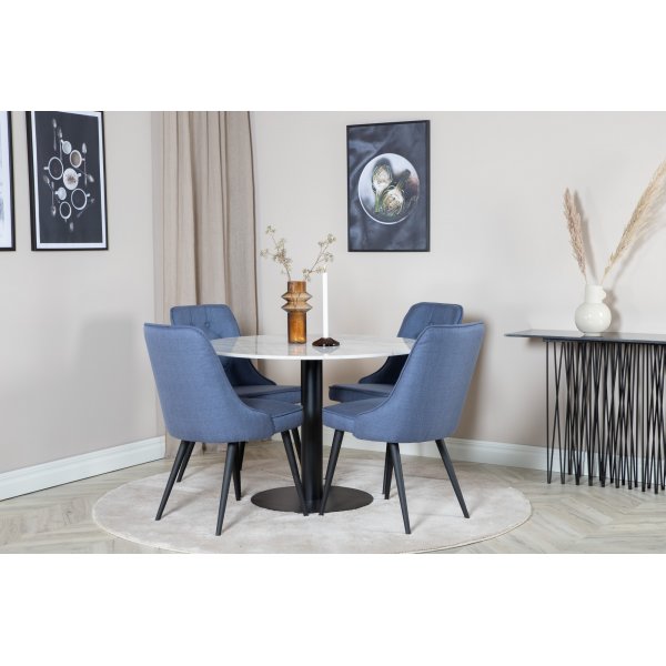 Chaise de Salle à Manger Alice Deluxe - Bleu/Noir Chaise de Salle à Manger Alice Deluxe - Bleu/Noir