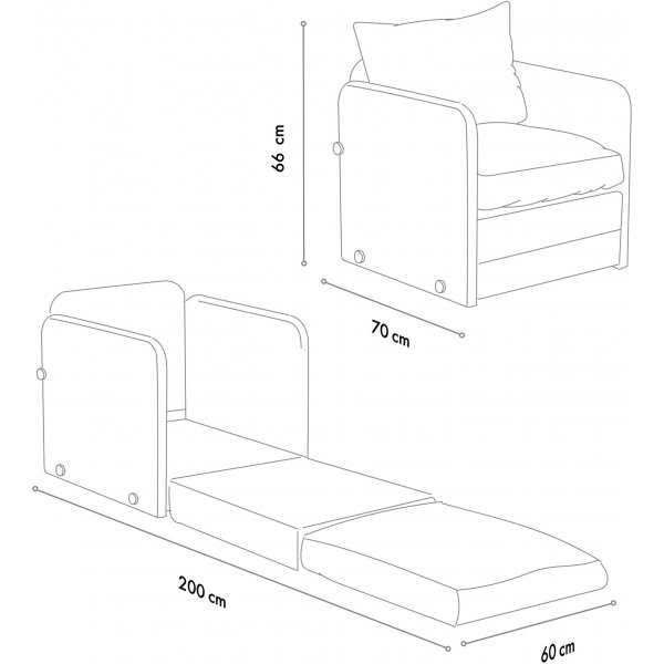 Canap convertible Saga - Vert ptrole