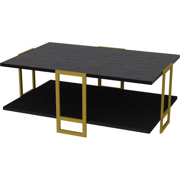 Table basse Polka 91,5 x 61,5 cm - Or/noir