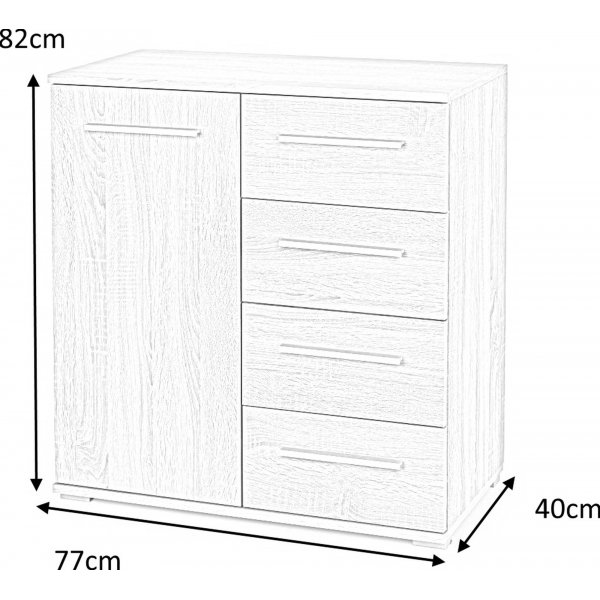 Meuble de rangement Abdel 77 cm - Blanc