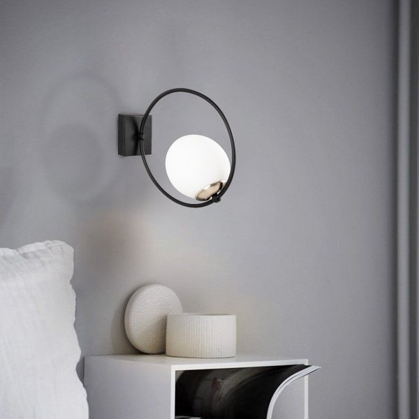 Dolly wandlamp 3911 - Zwart/wit