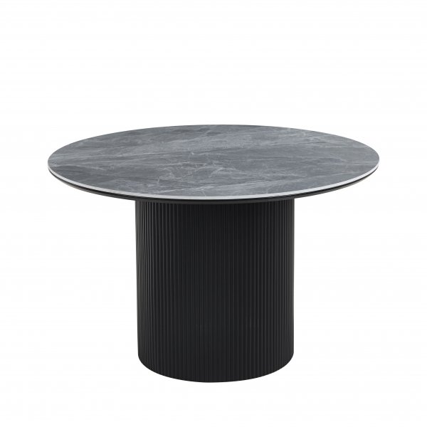 Matgrupp Salvador matbord �120cm i gr� sten med 4st Callum matstol i beige tyg