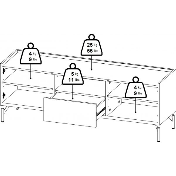 Bergen TV-bnk - Catania ek/mattsvart