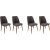 Ensemble de chaises de salle  manger Hugo, 4 pcs - Anthracite/noyer/or