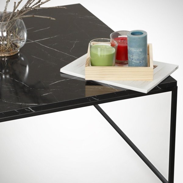 Poly soffbord 75 x 75 cm - Svart/vit Poly soffbord 75 x 75 cm - Svart/vit