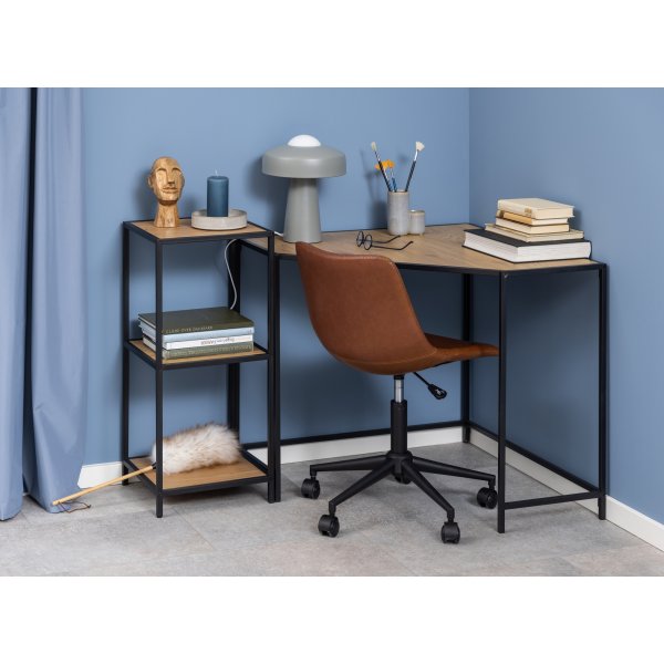 Bibliothque Seaford 35x82 cm - Chne/noir