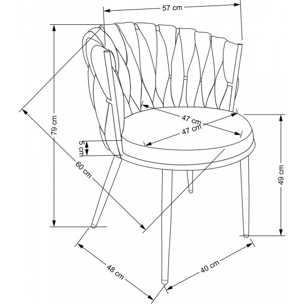 Cadeira matstol 517 - Grå/guld Cadeira matstol 517 - Grå/guld