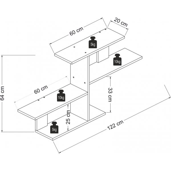 Sitil vägghylla - Antracit/valnöt Sitil vägghylla - Antracit/valnöt