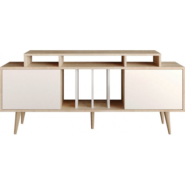 Banc mdia Char - Chne saphir/blanc