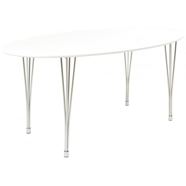 Table  manger ovale Tray 180 cm - Blanc/chrome