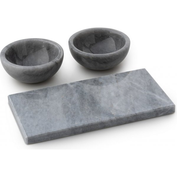Skålar ocg bricka i grå marmor från Verona - 3 delar Skålar ocg bricka i grå marmor från Verona - 3 delar