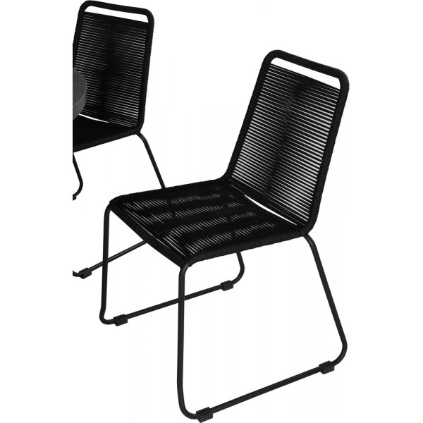 Tropea utematgrupp med 6 st Lindos stolar - Svart/Grå Tropea utematgrupp med 6 st Lindos stolar - Svart/Grå