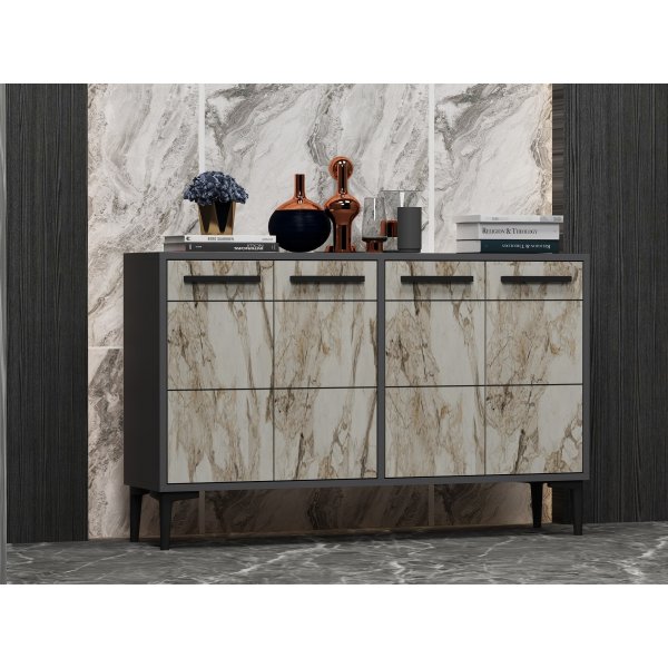 Buffet Stria - Anthracite/marbre