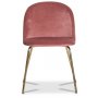 Giovani velvet stol - Korallrosa / Mssing