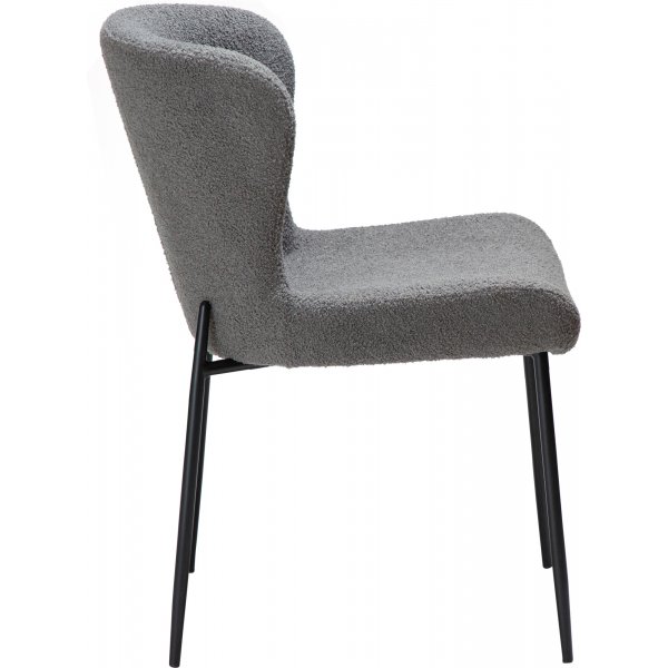 Chaise de salle à manger Glam - Stone boucle/noir Chaise de salle à manger Glam - Stone boucle/noir