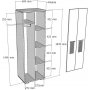 Asimo garderob 60 x 44,6 x 183 cm - Antracit/vit
