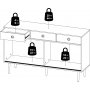 Rome dressoir met 2 schuifdeuren en 3 laden - Hickory/wit