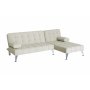 Bdsoffa med divan i beige sammet
