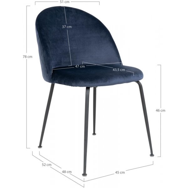 Chaise Geneve - Bleu/noir Chaise Geneve - Bleu/noir