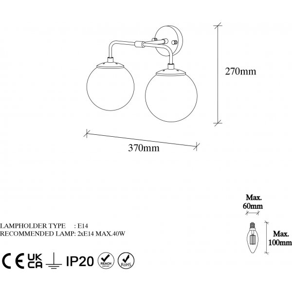 Hoorn wandlamp 12211 - Goud