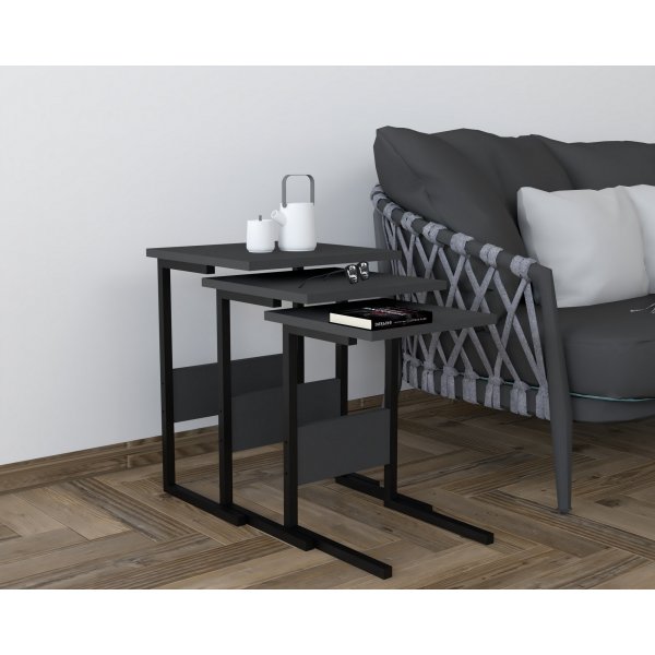 Table Sali 32/36/40 x 32/36/40 cm - Noir/anthracite