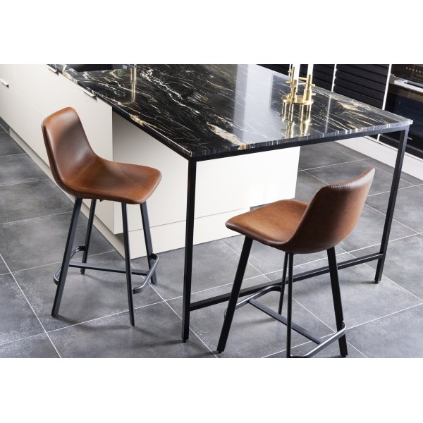 Oregon barstol - Brun PU/svart + Textilrengöring för möbler Oregon barstol - Brun PU/svart + Textilrengöring för möbler