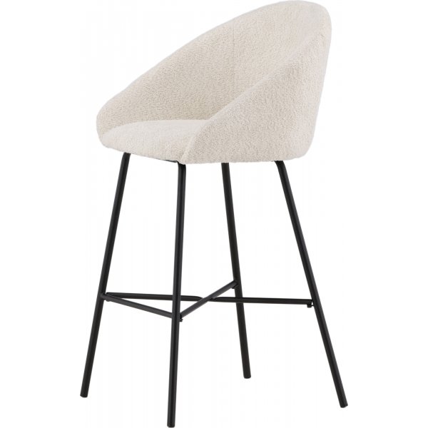 Tabouret de bar en velours - Blanc