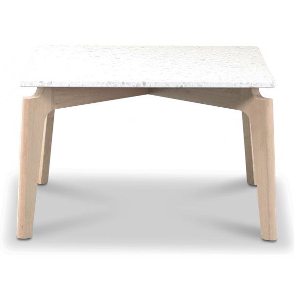 Terrazzo soffbord 75x75cm - Bianco Terrazzo & underrede white washed oak Terrazzo soffbord 75x75cm - Bianco Terrazzo & underrede white washed oak