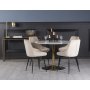 Plaza matgrupp, marmorbord med 4 st Theo sammetsstolar - Beige/Vit/Mssing