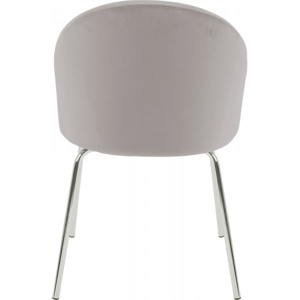 Stol grbeige sammet kromade ben + Textilrengring fr mbler