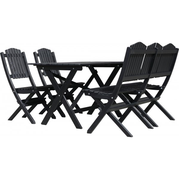 Groupe de repas Haväng (canapé avec 2 chaises et table) - Noir Groupe de repas Haväng (canapé avec 2 chaises et table) - Noir