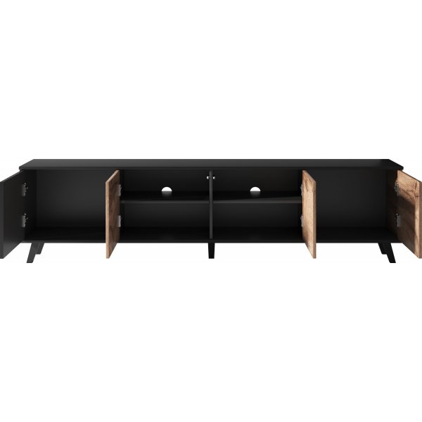 Banc Fate Media 200 cm - Chêne Wotan/noir Banc Fate Media 200 cm - Chêne Wotan/noir