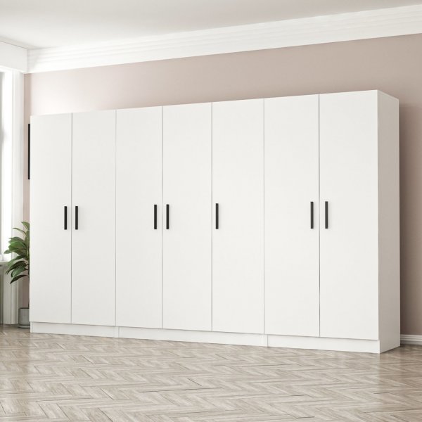 Rizada kledingkast 315x52x210 cm - Wit