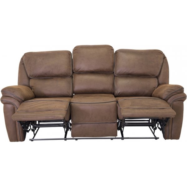3-sits reclinersoffa brun - Riverdale + Textilrengöring för möbler 3-sits reclinersoffa brun - Riverdale + Textilrengöring för möbler