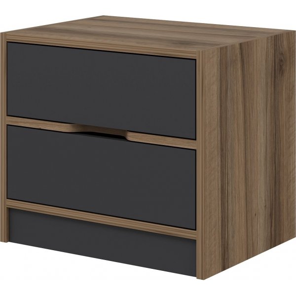 Elina nachtkastje - Walnoot/antraciet