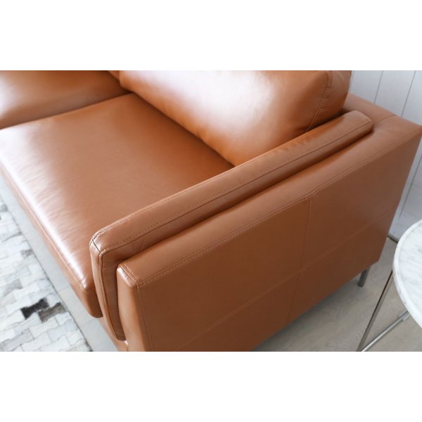 Soffa 3-sits brunt konstläder 200 cm Soffa 3-sits brunt konstläder 200 cm
