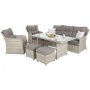 Soffgrupp Bergamo med ftljer, pallar & bord - Beige/beige melerad