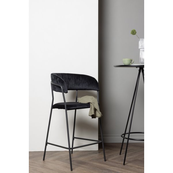 Tabouret de bar Lui - Velours noir Tabouret de bar Lui - Velours noir