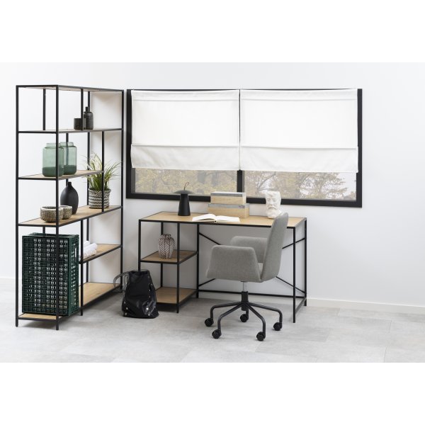 Bibliothque Seaford 135x185 cm - Chne/noir