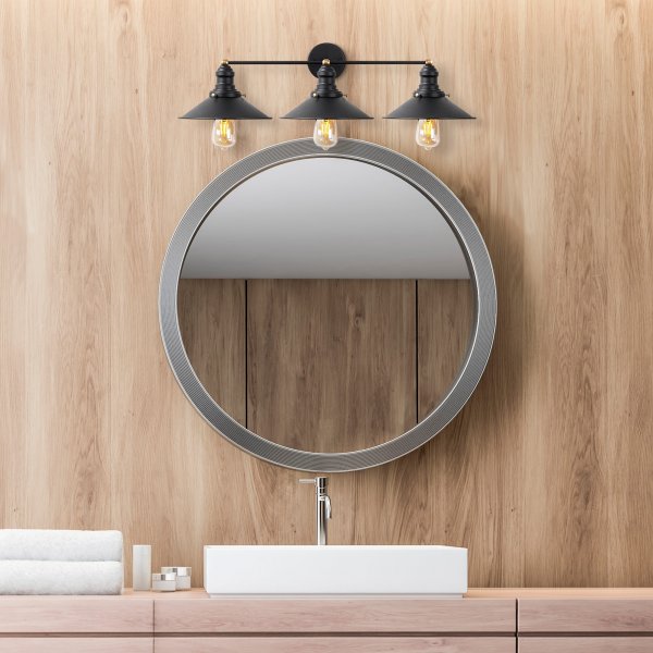 Conische wandlamp 12185 - Zwart