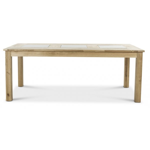 Jasmine matbord med svarta grantiplattor - 195x95 cm