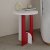 Table d\\\'appoint Lunar 40 x 40 cm - Blanc/rouge