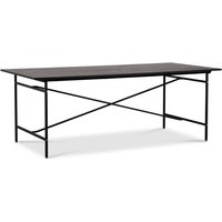 Crystal matbord 200 cm (Fishbone) - Svart / Brunbetsat Crystal matbord 200 cm (Fishbone) - Svart / Brunbetsat