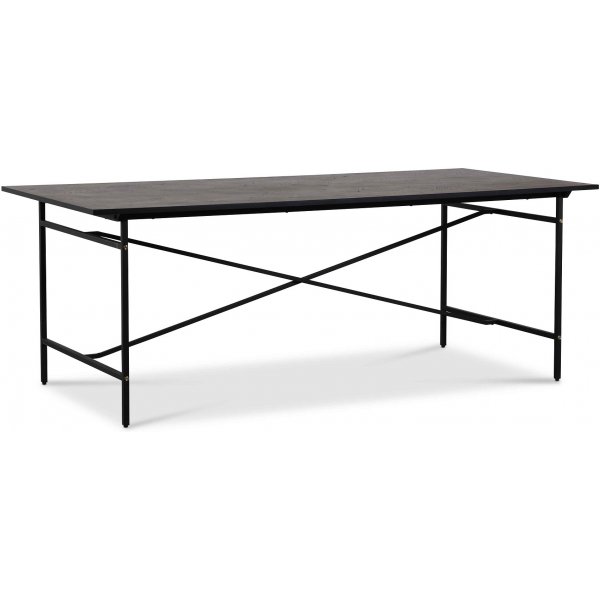 Revel matbord 200 cm - Svart / Brunbetsad ek