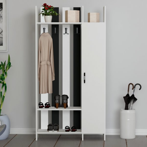 Mobilier d\\\'entrée Pro - Blanc/anthracite Mobilier d\\\'entrée Pro - Blanc/anthracite