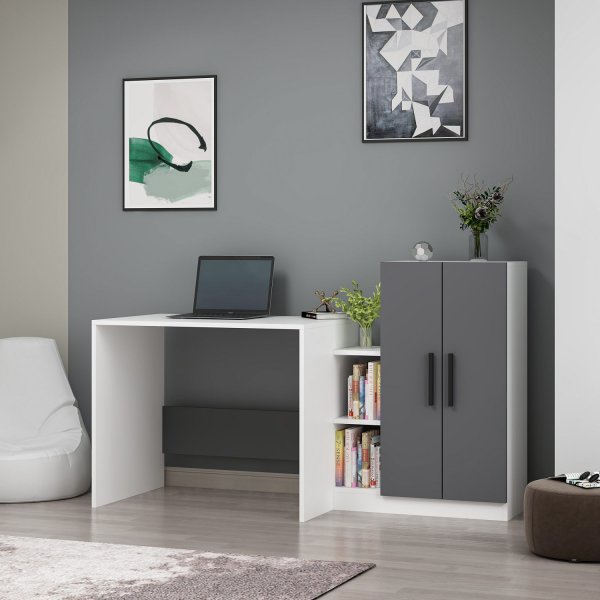 Still skrivbord 160x60 cm - Vit/antracit Still skrivbord 160x60 cm - Vit/antracit