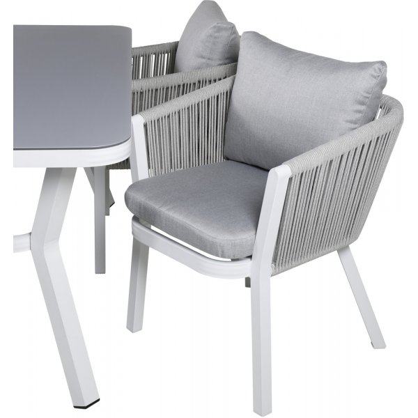 Virya utematgrupp med 4 st Virya stolar - Grå/Vit Virya utematgrupp med 4 st Virya stolar - Grå/Vit