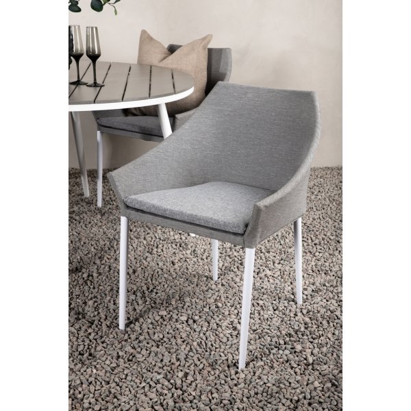 Break utematgrupp med 4 st Spoga stolar - Gr/Vit